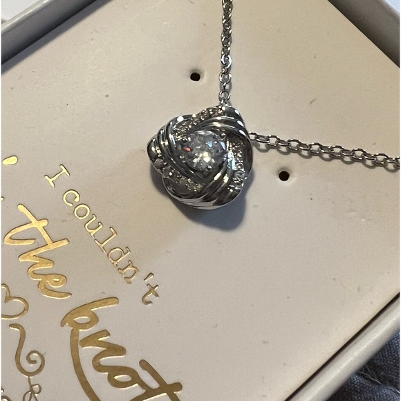 Bridesmaid Jewelry Necklace "I couldn't tie the knot without you" - Picture 2 of 5